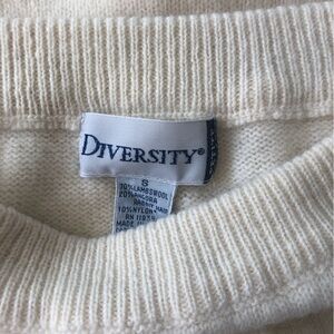Diversity lambswool angora Winter White Knit Sweater Skirt with Ribbed Trim